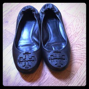 Tory Burch Tumbled Leather Reva Flats